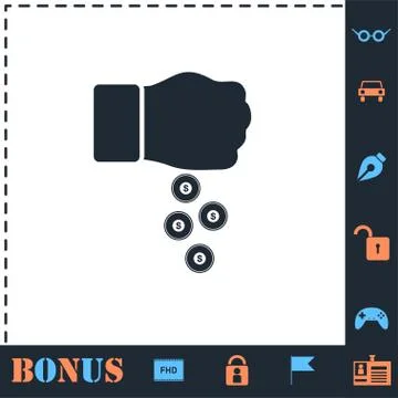 Donation icon flat Stock Illustration