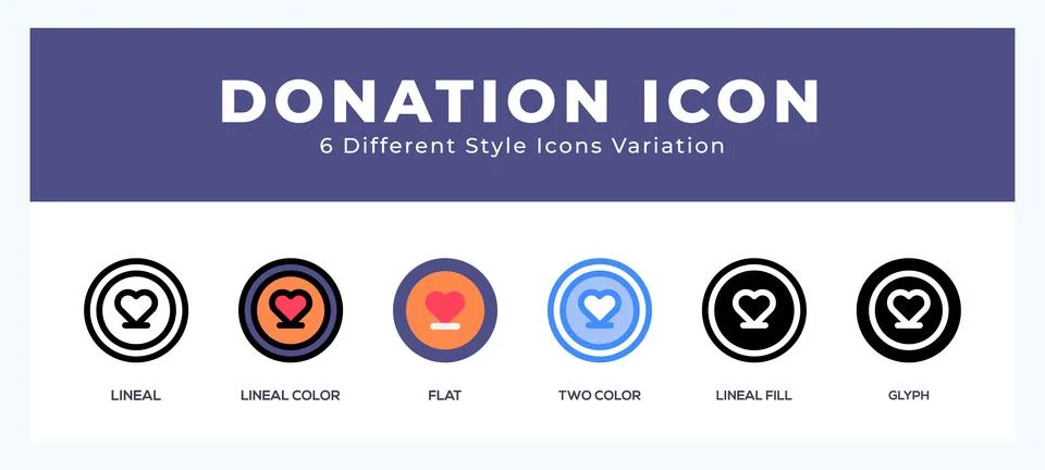 Donation icon set. Design elements for logo 스톡 일러스트