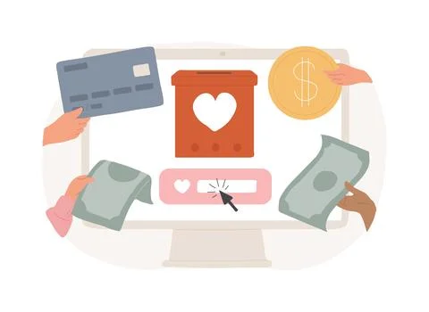 Donation isolated concept vector illustration. Ilustración de archivo