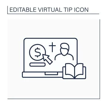 Donation line icon Stock Illustration