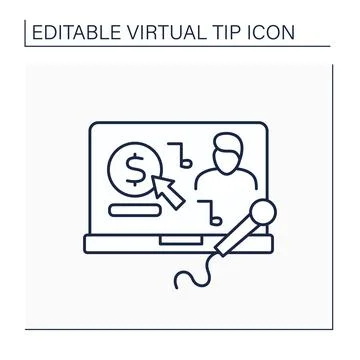 Donation line icon Stock Illustration
