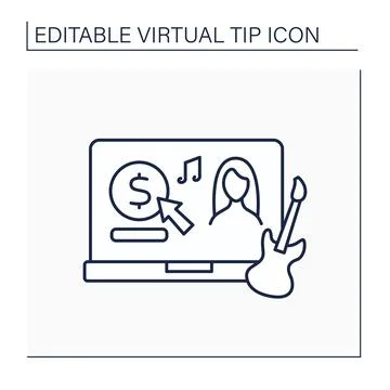 Donation line icon Stock Illustration
