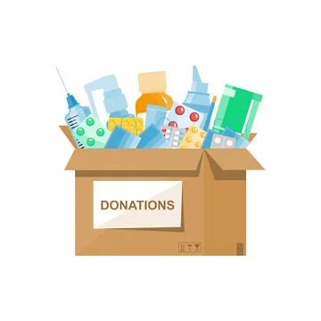 Donation medicine box Stock Illustration
