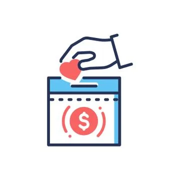 Donation - modern vector line design single icon. Stock Illustration
