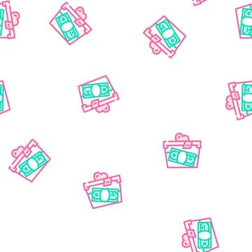 Donation money vector seamless pattern Stock Illustration