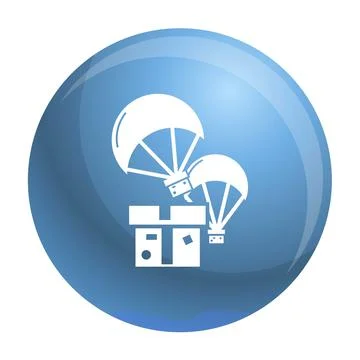 Donation parachute box icon, simple style Stock Illustration