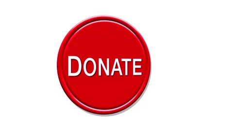 Donation RED button. Donate Icon on the white background Video stock 147096859
