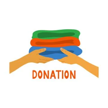Donation sign with hands. Stock Illustration