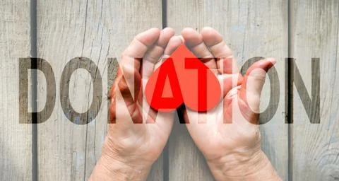 Donation Transparent Text Effect, white background. Stock Photos