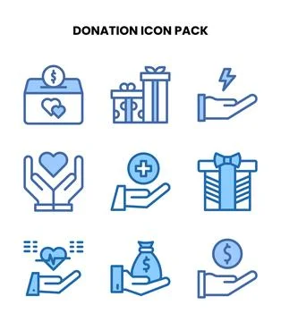 Donation Two Colour Graphics Icons Pack Stock Illustration