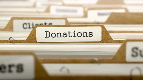 Donations Concept with Word on Folder Stock Illustration