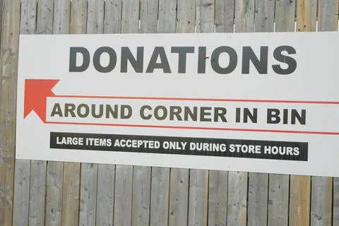 Donations Drop Off Signage Stock Photos