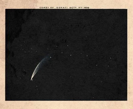 Donatis Comet 1858 Observation Plate Stock Photos