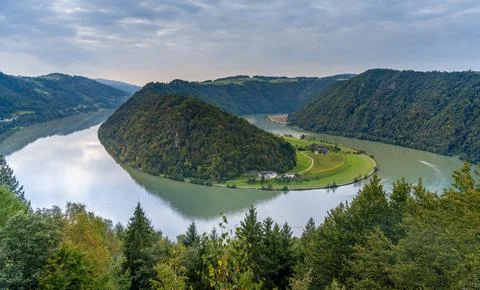 Donauschlinge (Danube bend or loop), Upper Austria Stock Photos