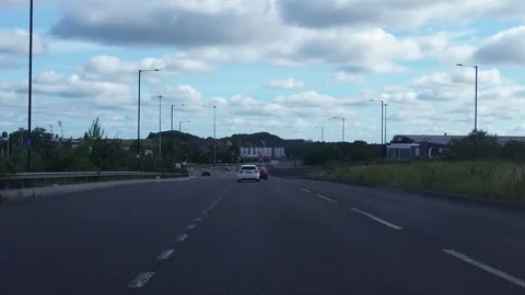 Doncaster City Streets View and Road Tour. South Yorkshire Stock Footage 337370838