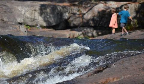 Doncaster river in Sainte-Adele, Quebec, Canada Stock Photos