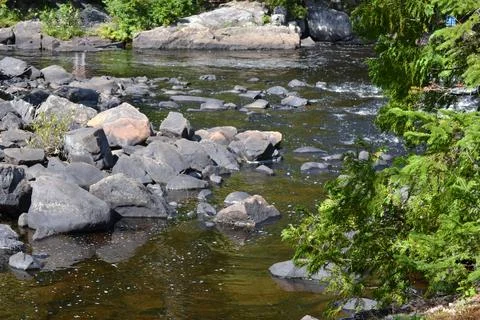 Doncaster river in Sainte-Adele, Quebec, Canada Stock Photos