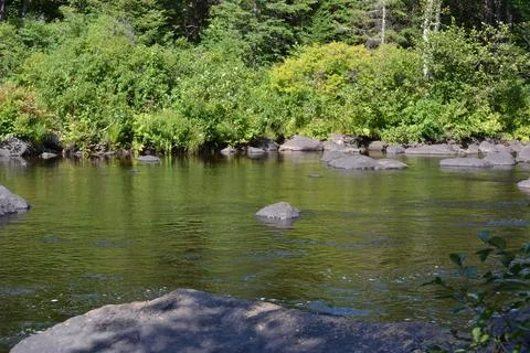 Doncaster river in Sainte-Adele, Quebec, Canada Stock Photos