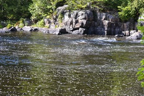 Doncaster river in Sainte-Adele, Quebec, Canada Stock Photos