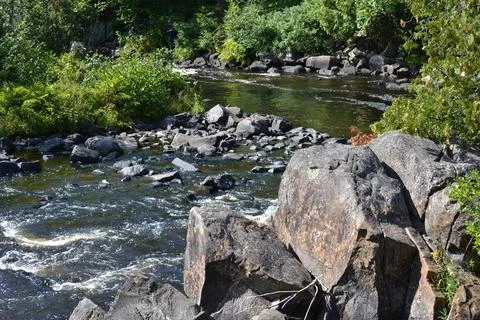 Doncaster river in Sainte-Adele, Quebec, Canada Stock Photos