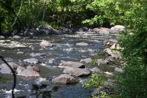 Doncaster river in Sainte-Adele, Quebec, Canada Stock Photos
