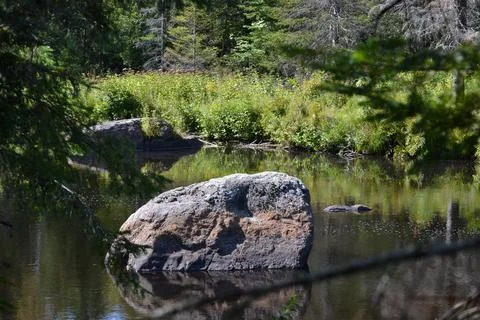 Doncaster river in Sainte-Adele, Quebec, Canada Stock Photos