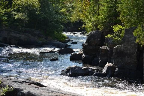 Doncaster river in Sainte-Adele, Quebec, Canada Stock Photos