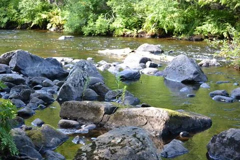 Doncaster river in Sainte-Adele, Quebec, Canada Stock Photos