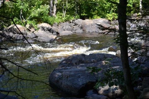 Doncaster river in Sainte-Adele, Quebec, Canada Stock Photos