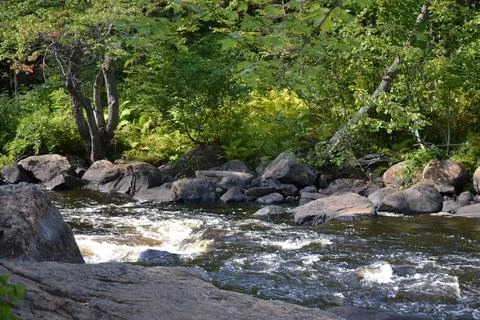 Doncaster river in Sainte-Adele, Quebec, Canada Stock Photos