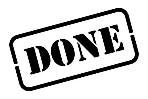 Done Black Rubber Stamp Vector Stock Illustration