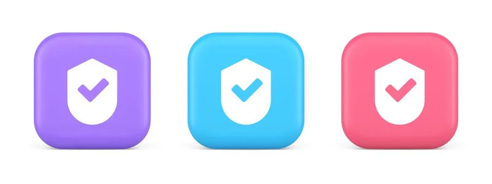 Done checkmark shield button success protection approved password web app 3.. Stock Illustration