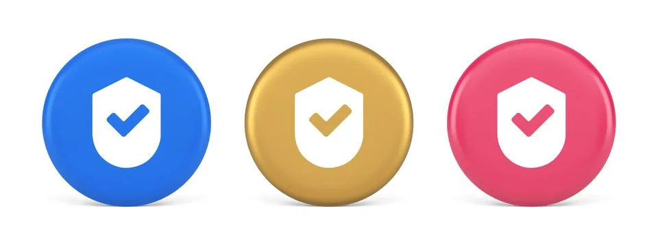 Done checkmark shield button success protection approved password web app 3.. Stock Illustration