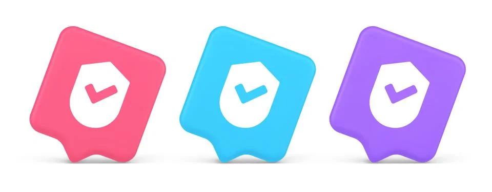 Done checkmark shield button success protection approved password web app 3.. Stock Illustration