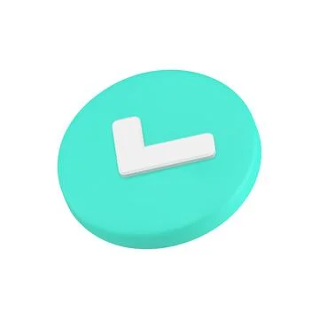 Done complete checkbox green circle button right choice acceptance 3d icon .. Stock Illustration