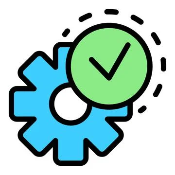 Done gear computer icon vector flat Stock Illustration
