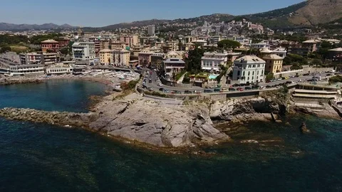 Done hovering over ocean on the coast of Italy Stock Footage 81725304