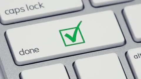 Done Keyboard Button Green Checkmark icon 스톡 일러스트