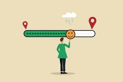 Done the projects, satisfied with the progress Stock Illustration