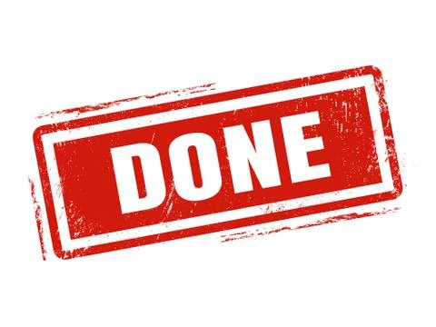 Done red stamp style Stock Illustration
