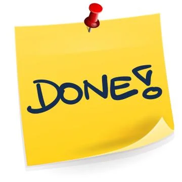 Done Sticky Note Stock Illustration