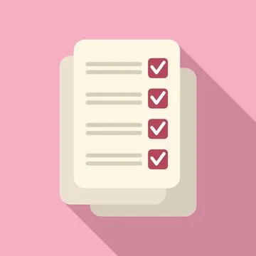 Done task schedule icon flat vector. Calendar event Illustrazione stock