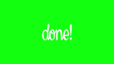 Done Text Animation Green Screen Overlay Stock Footage 336260202