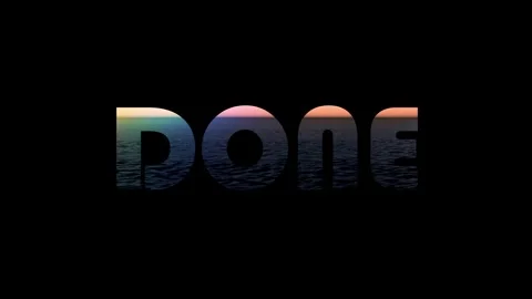 Done text animation with ocean background Stock Footage 341371470