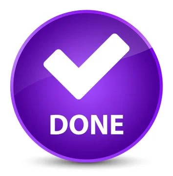 Done (validate icon) elegant purple round button Stock Illustration