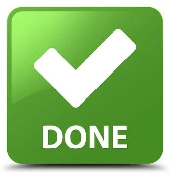 Done (validate icon) soft green square button Stock Illustration