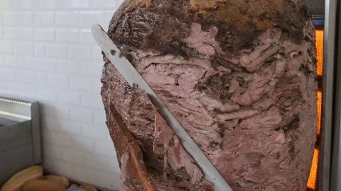 Doner Kebab Carving Stock Footage 112578126