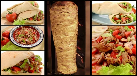 Doner kebab collage 库存影片 32519169