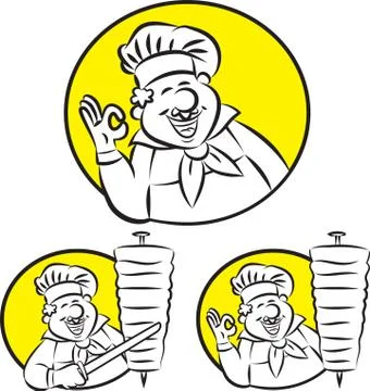 Doner kebab cook Stock Illustration