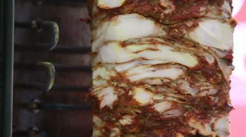 Doner kebab grilled Stock Footage 55597402